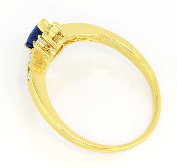 Foto 3 - Bezaubernder Saphir-Diamanten-Ring in Gelbgold, S5683