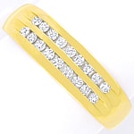 Gelbgold-Ring zwei Reihen gespannte Diamanten