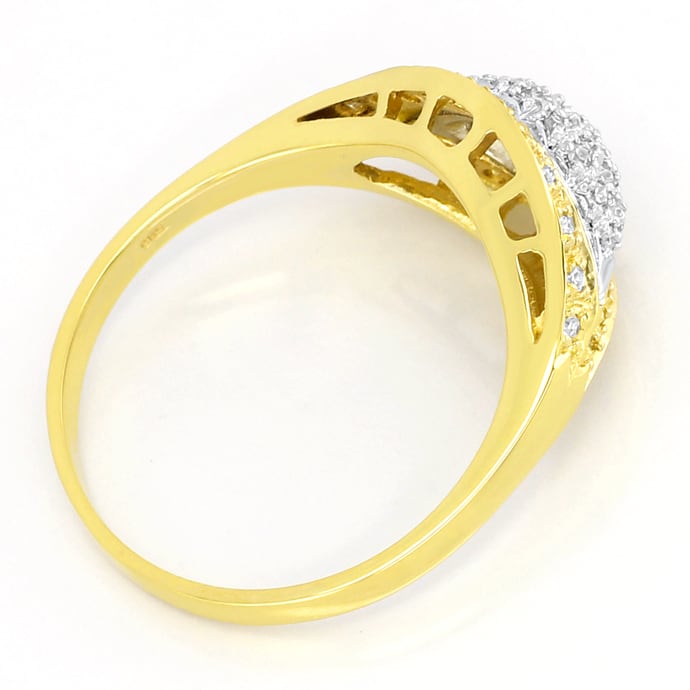 Foto 3 - Eleganter Gelbgold-Weißgold-Ring 44 Diamanten, S5768