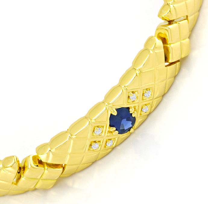 Foto 2 - Markantes Gold-Armband Brillanten Saphire, S5817