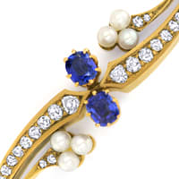zum Artikel Antiker Gold-Armreif Diamanten Perlen Saphire, S5834