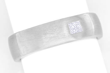 Foto 1 - Cooler Platin-Ring mit 0,11ct Princess-Diamant, S5874