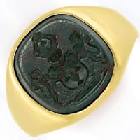 zum Artikel Antiker Wappenring mit Jaspis massiv Gelbgold, S5893