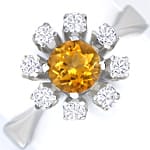 Weißgold-Ring Top-Citrin lupenreine Diamanten
