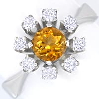 zum Artikel Weißgold-Ring Top-Citrin lupenreine Diamanten, S5904