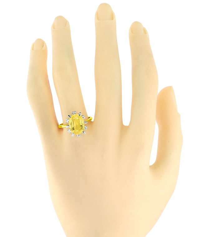 Foto 4 - Ring 4,8ct gelber Saphir lupenreine Diamanten, S5928