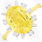 Ring 4,8ct gelber Saphir lupenreine Diamanten