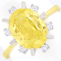 zum Artikel Ring 4,8ct gelber Saphir lupenreine Diamanten, S5928