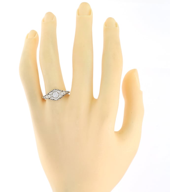 Foto 4 - Antiker Art-Deco-Ring mit 0,24ct Diamanten, S5932