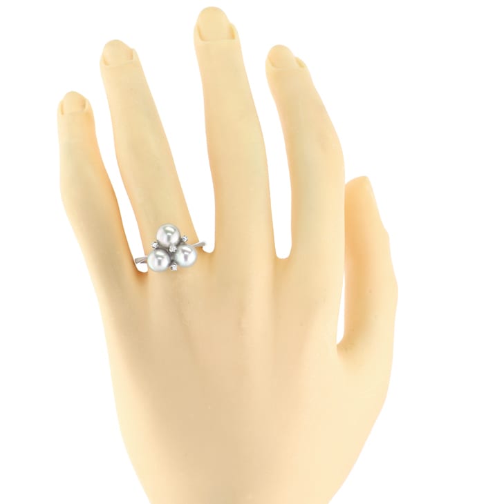 Foto 4 - Perlenring lupenreine Diamanten Handarbeit, S5941