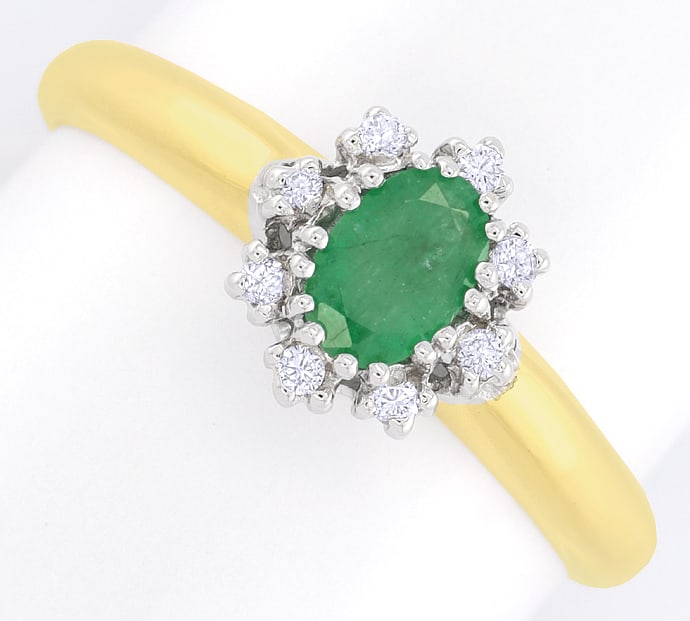 Foto 2 - Klassischer Smaragd-Diamanten-Ring 14K Gold, S5960