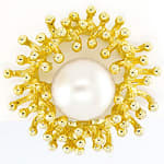 Designer Ohrclips 8mm Perlen AAA 14K Gelbgold