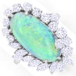 Handarbeits-Ring Spitzen-Opal und Diamanten