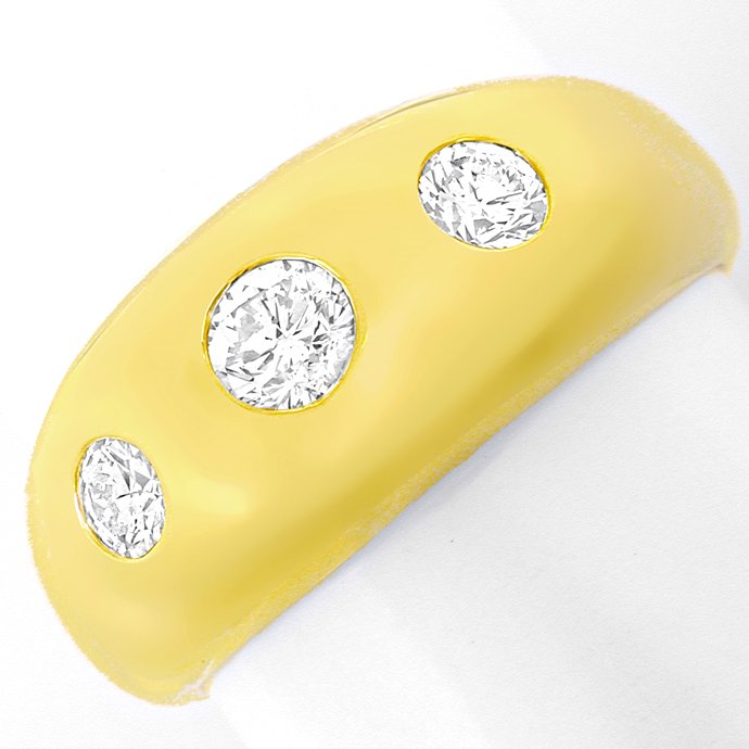 Eleganter Gelbgold-Bandring mit 0,5ct Brillanten in 18K, aus Designer-Solitär-Diamantringe Brillantringe