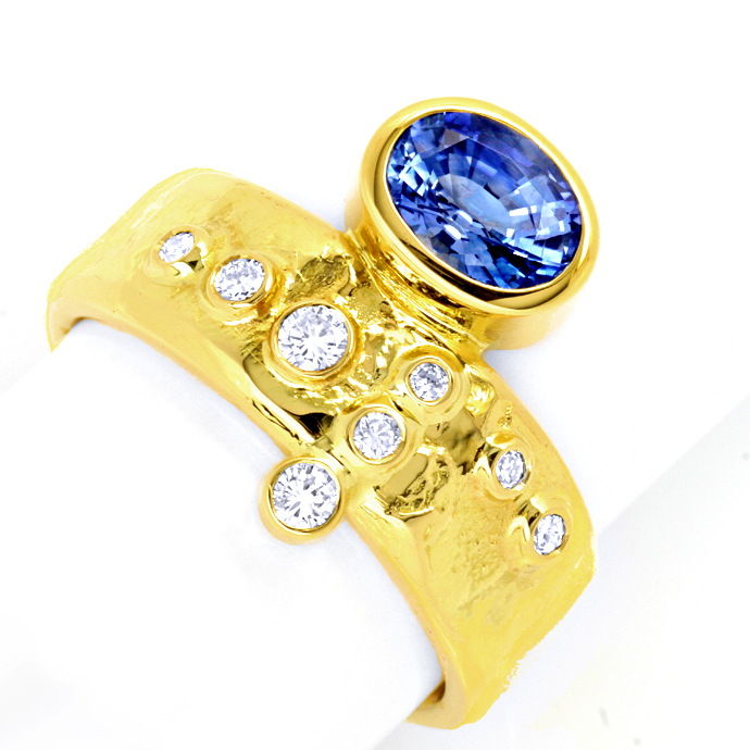 18K Handarbeits-Diamanten-Ring 2.6ct Traum Safir, aus Edelstein Farbstein Ringen