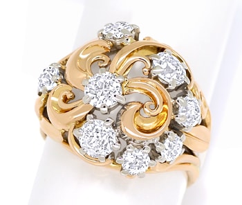 Foto 1 - Antiker Ring 2,29ct Diamanten Handarbeit Rotgold, S6158
