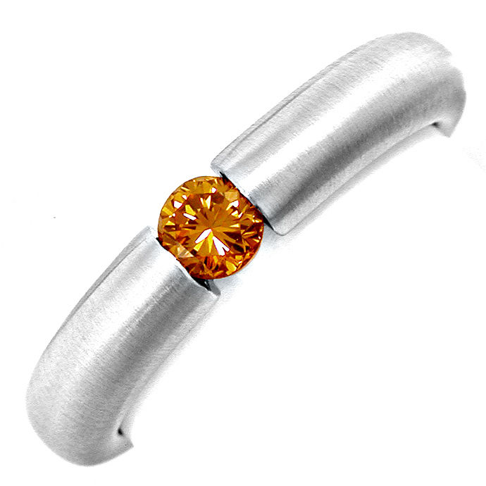 Spannring Goldbrauner Brillant 18K Weißgold, aus Designer-Solitär-Diamantringe Brillantringe