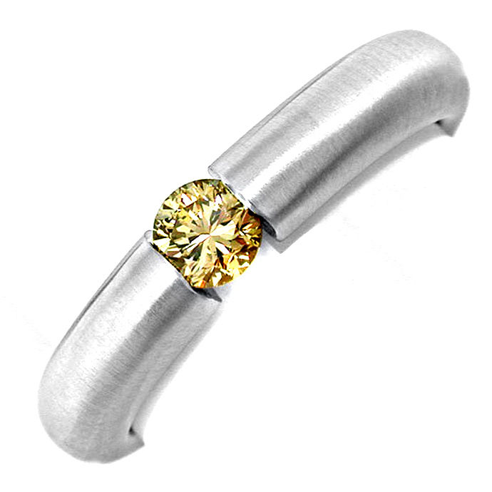 Brillant-Spann Ring Goldbraun 18K Weißgold, aus Designer-Solitär-Diamantringe Brillantringe