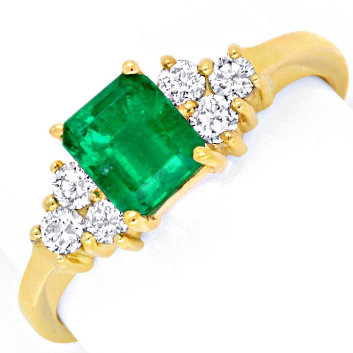 Diamantring Sensations Smaragd 1,15Carat 18K, aus Edelstein Farbstein Ringen