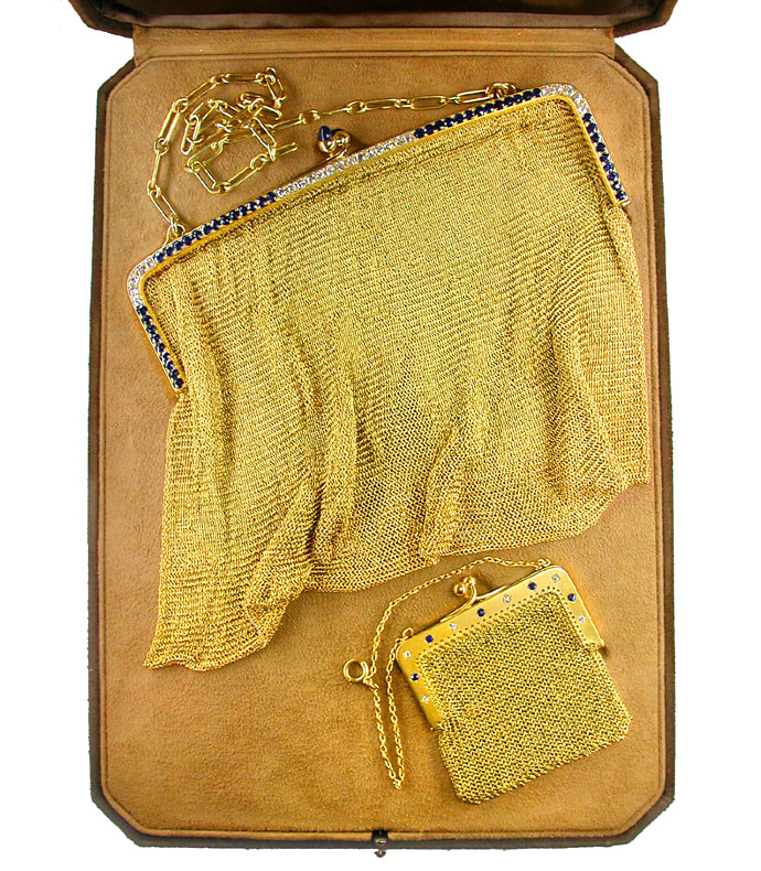 Foto 8 - Gold Handtasche und Geldbörse Diamanten und Saphire 18K, S6809