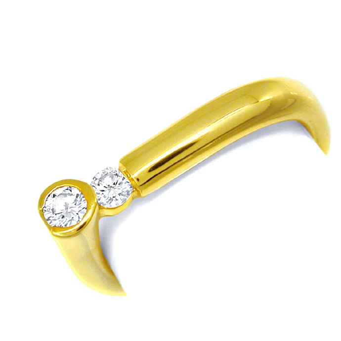 Designer-Brillantring Lupenrein 18K Gelbgold, aus Designer-Solitär-Diamantringe Brillantringe