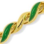 Luxuriöses Designer-Chrysoprase Armband in 18K Gelbgold