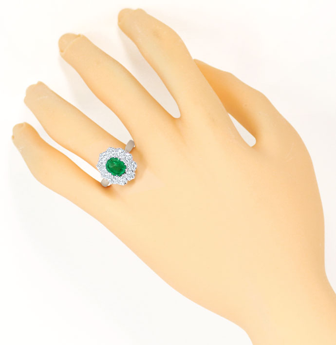 Foto 4 - Weißgold-Ring mit 1,25ct Smaragd und 1,46ct Brillanten, S9321