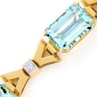 zum Artikel Armband 52,5 ct Traum Aquamarine, Diamanten, 18K Platin, S9437