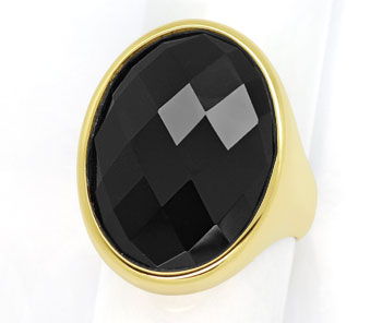 Foto 1 - Gold-Ring mit 16ct Onyx in extravagantem Rauten Schliff, S9595