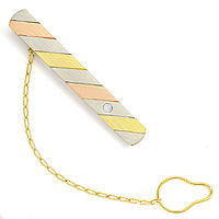 zum Artikel Gold Krawattenschieber mit 0.055ct Brillant in Tricolor, S9617