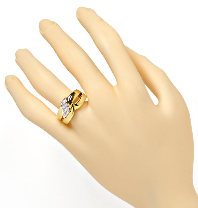 Foto 4 - Gold-Ring mit River Lupenreinen Diamanten in massiv 750, S9634