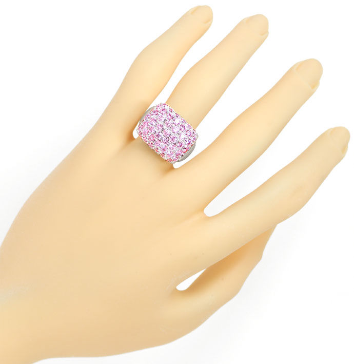 Foto 4 - Traumhafter Weißgold-Ring mit 65 rosa Farb Edelsteinen, S9679