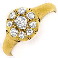 zum Artikel Diamantring antik 0,63ct folierte Diamantrosen 14k Gold, S9771
