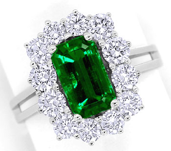 Foto 1 - Super Spitzen Smaragd und Brillanten-Weißgold-Ring 18K, S9858