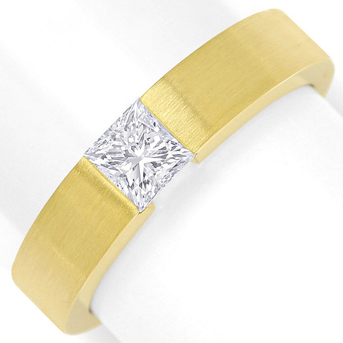 Diamant-Spannring 0,54ct Diamant Princess Cut lupenrein, aus Designer-Solitär-Diamantringe Brillantringe