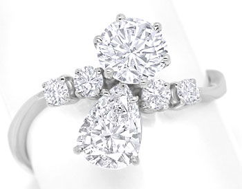 Foto 1 - Purer Luxus - Ring 1,05 und 1,03 Diamant Einkaräter 18K, S9986