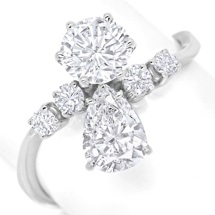 Foto 2 - Purer Luxus - Ring 1,05 und 1,03 Diamant Einkaräter 18K, S9986