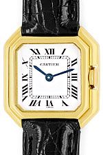 Cartier Ceinture 18K Gelbgold Krokodil Armband Damenuhr