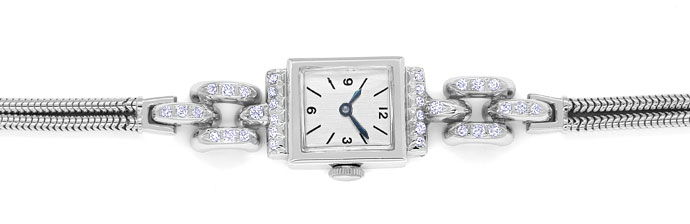 Foto 1 - Herwalt antike Damen Uhr mit Diamanten in 14K Weißgold, U2138