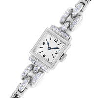 zum Artikel Herwalt antike Damen Uhr mit Diamanten in 14K Weißgold, U2138