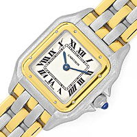 zum Artikel Cartier Panthere Stahl-Gold 3 Streifen Damen-Armbanduhr, U2192