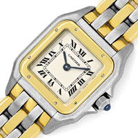 zum Artikel Cartier Panthere Damen-Armbanduhr mit drei Steifen Gold, U2328