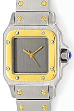 Santos de Cartier Automatik Carree Stahl-Gold Damen Uhr