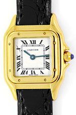 Cartier Panthere Damenuhr Gold Kroko Armband