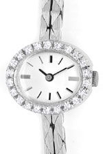 Damen-Armbanduhr 0,36ct Diamant-Lünette in 14K Weißgold