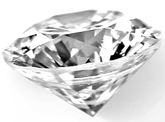Brillant, Diamant mit der normal üblichen geriebenen Rundiste