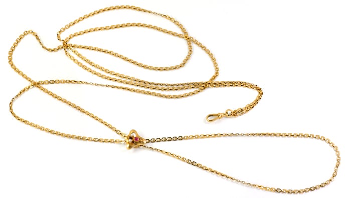 Antike Gold Schieberkette Jugendstil für Damen Taschenuhr